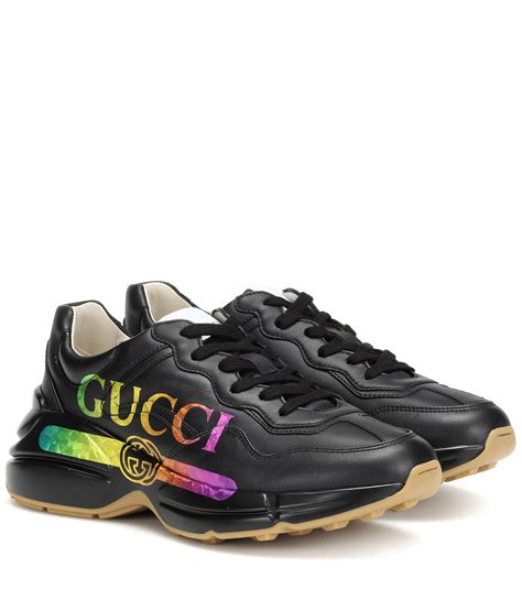 gucci sneakers rhyton black|rhyton gucci black snakeskin.